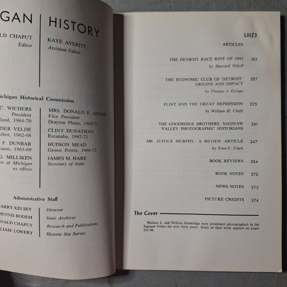 Michigan History Fall 1969 Book Historical Commission Department of State Green - Picture 6 of 11